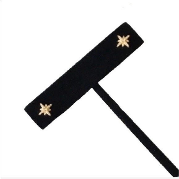 new Pave Cubic Zirconia Polaris Stud Earrings ❉ 14KT Gold Plate Sterling Silver - Picture 5 of 16